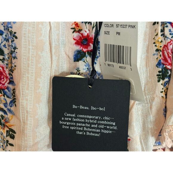 Bobeau Petite Medium Floral Boho Top NWT - Picture 4 of 5